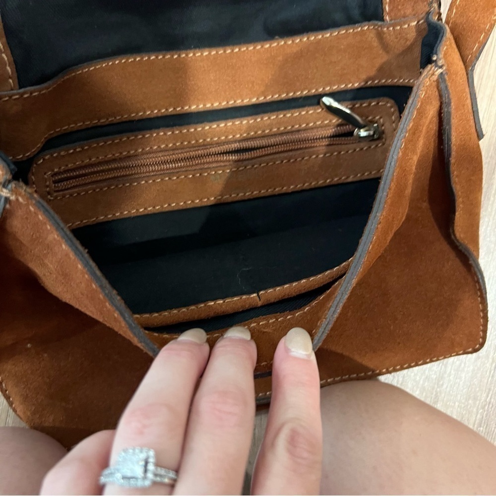 Minelli Paris Suede Boho Crossbody Bag - Picture 9 of 10